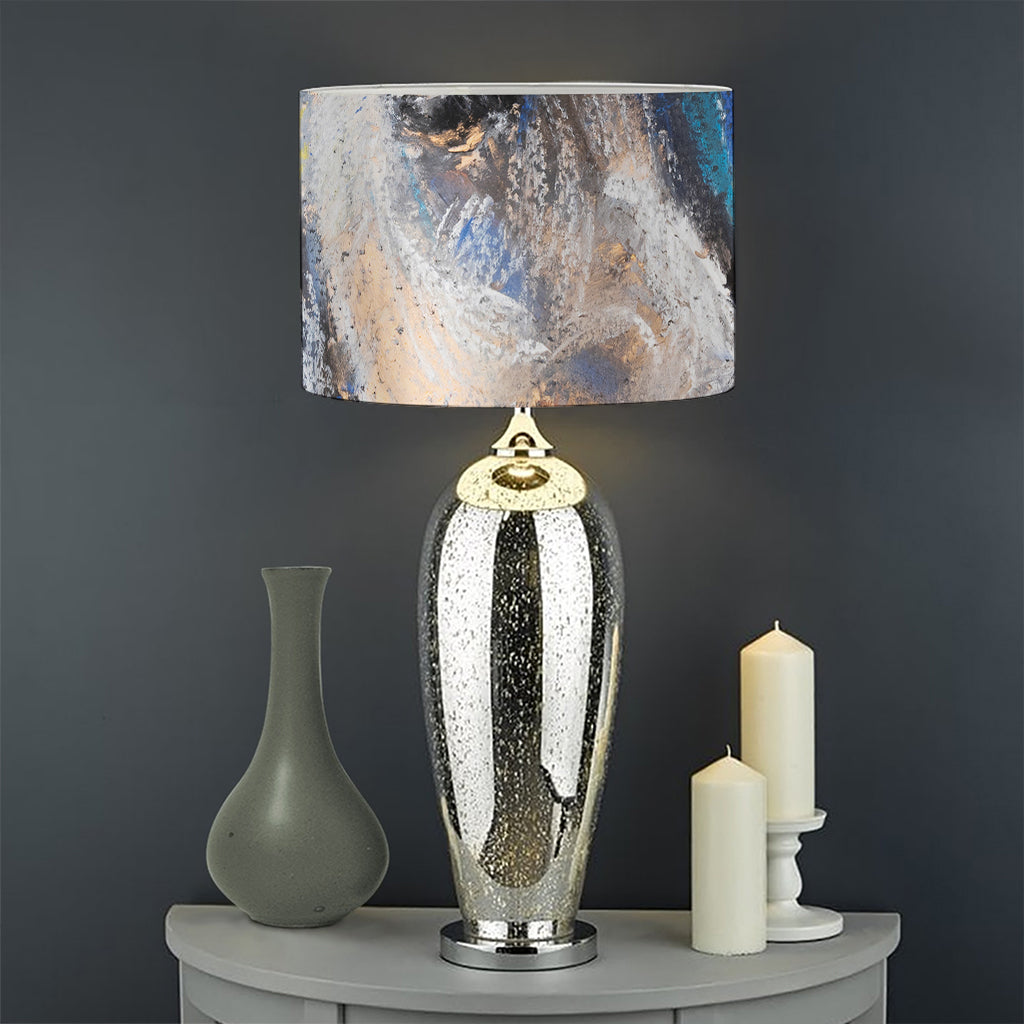 White Horse Portrait Print Drum Lamp Shade