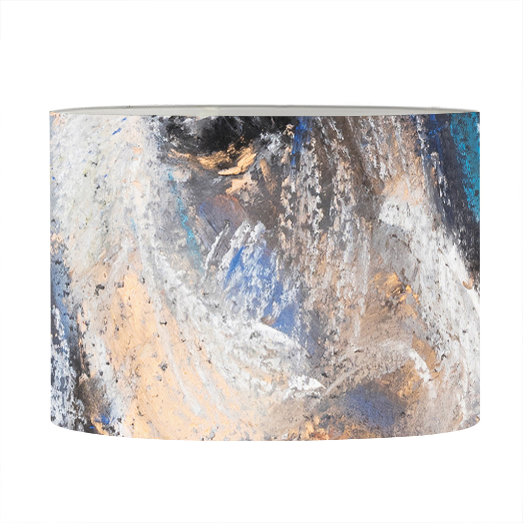 White Horse Portrait Print Drum Lamp Shade