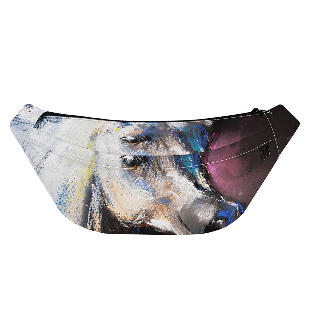 White Horse Portrait Print Fanny Pack