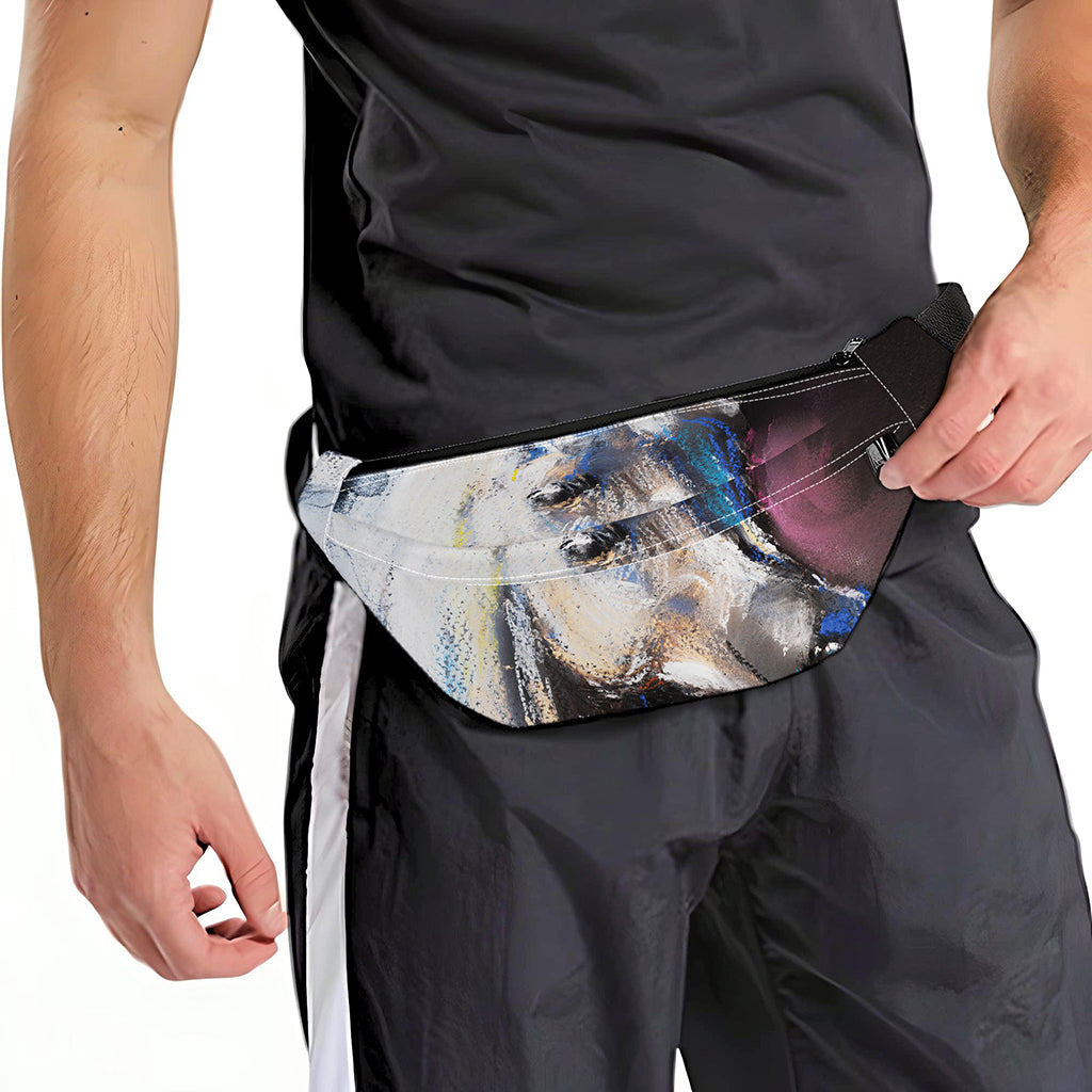 White Horse Portrait Print Fanny Pack