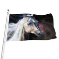 White Horse Portrait Print Flag