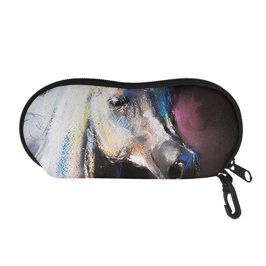 White Horse Portrait Print Glasses Case