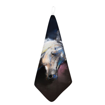White Horse Portrait Print Hand Towel