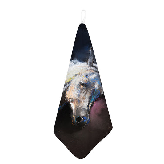 White Horse Portrait Print Hand Towel