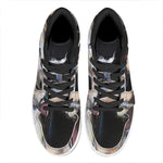 White Horse Portrait Print High Top Leather Sneakers