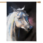 White Horse Portrait Print House Flag