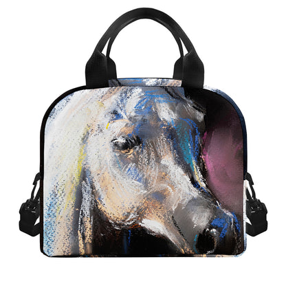 White Horse Portrait Print Insulated Lunch Bag