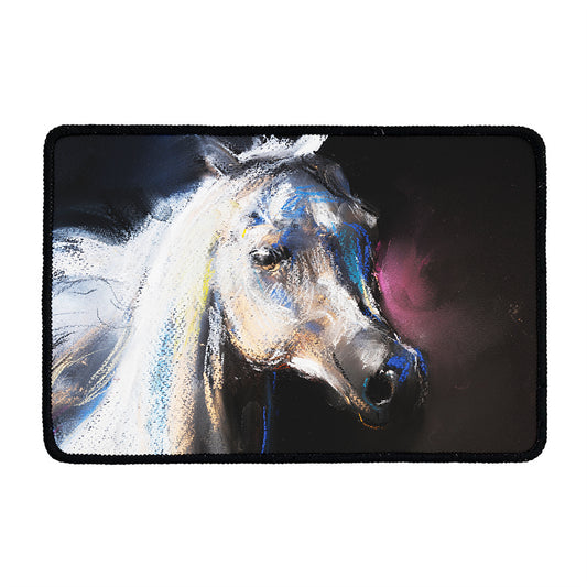 White Horse Portrait Print Kitchen Mat