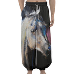 White Horse Portrait Print Lantern Pants
