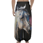 White Horse Portrait Print Lantern Pants