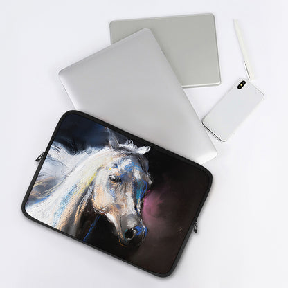 White Horse Portrait Print Laptop Sleeve