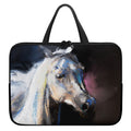 White Horse Portrait Print Laptop Sleeve With Handle