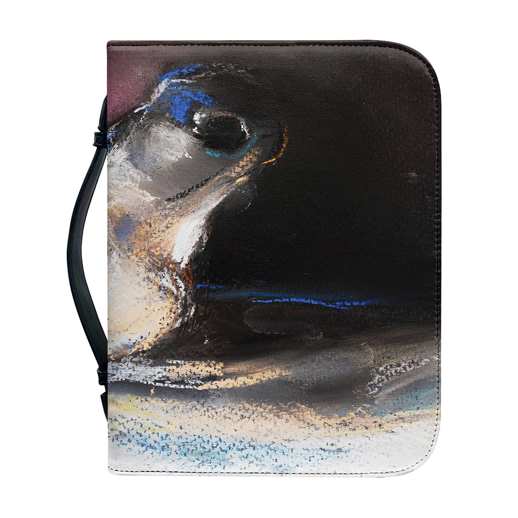 White Horse Portrait Print Leather Bible Cover