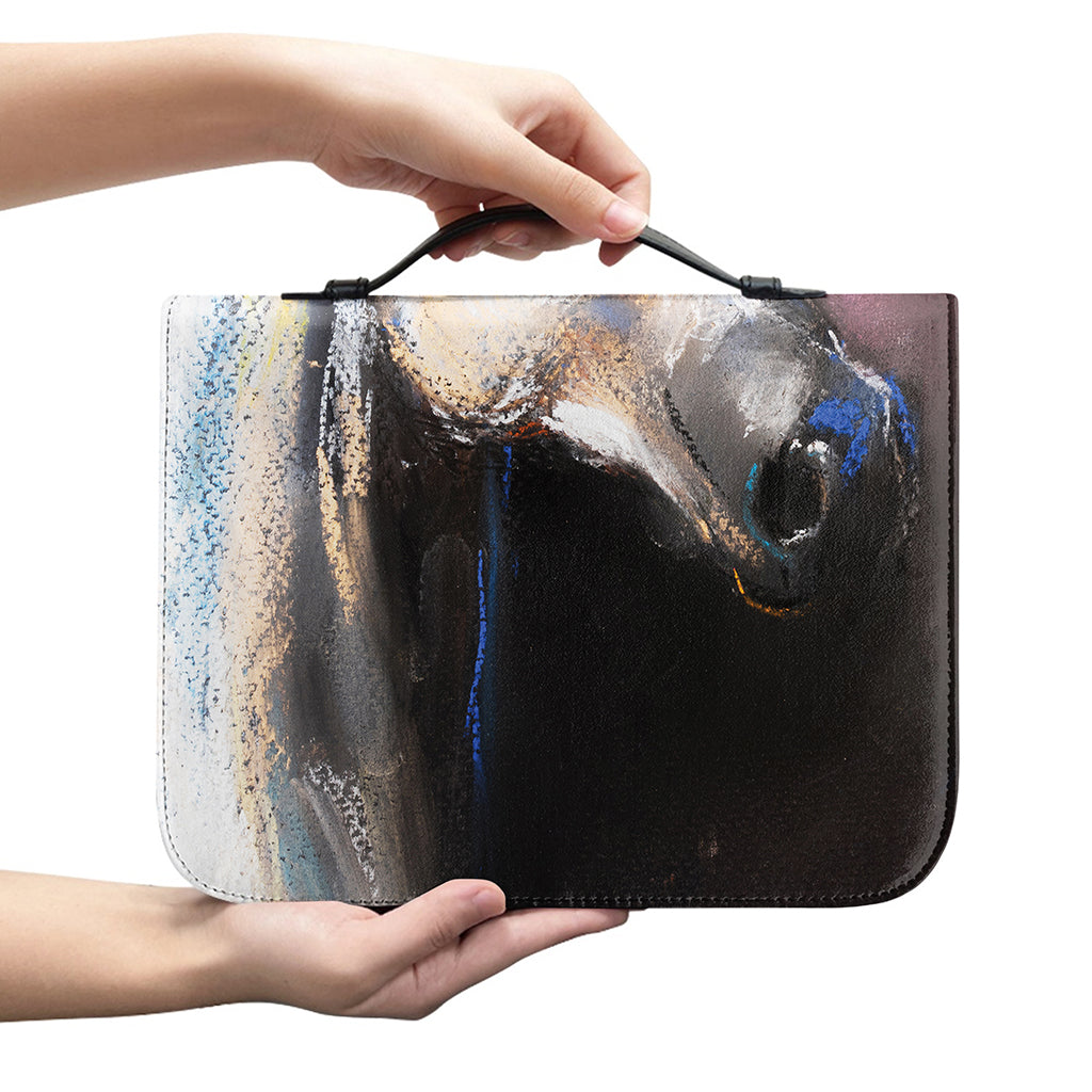 White Horse Portrait Print Leather Bible Cover