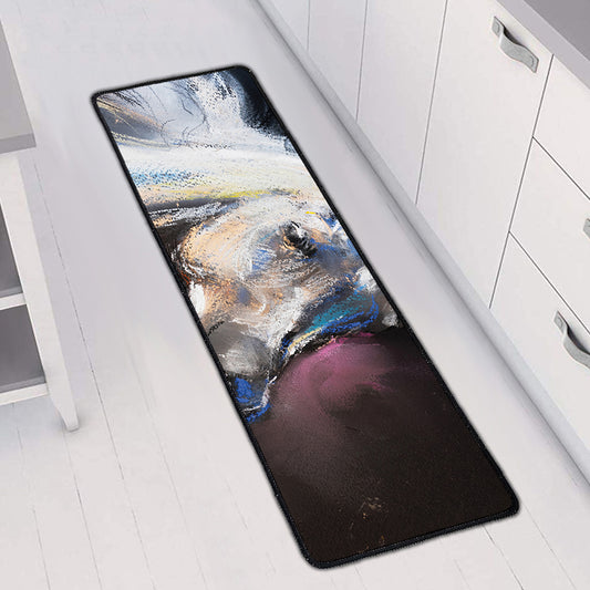 White Horse Portrait Print Long Kitchen Mat