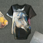 White Horse Portrait Print Men's Bodysuit