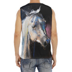 White Horse Portrait Print Men's Fitness Tank Top
