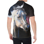 White Horse Portrait Print Men's Shirt