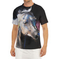 White Horse Portrait Print Men's Short Sleeve Rash Guard