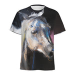 White Horse Portrait Print Men's Sports T-Shirt