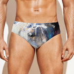 White Horse Portrait Print Men's Swim Briefs