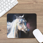 White Horse Portrait Print Mouse Pad
