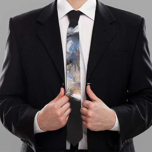 White Horse Portrait Print Necktie
