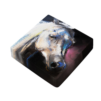 White Horse Portrait Print Outdoor Seat Cushion Cover