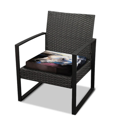 White Horse Portrait Print Outdoor Seat Cushion Cover