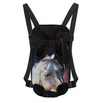 White Horse Portrait Print Pet Carrier Backpack