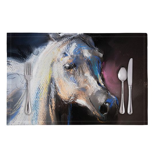 White Horse Portrait Print Placemat