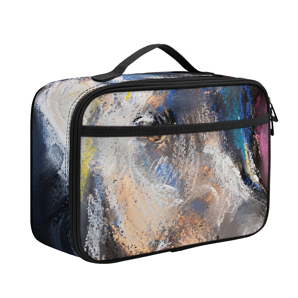 White Horse Portrait Print Portable Lunch Bag