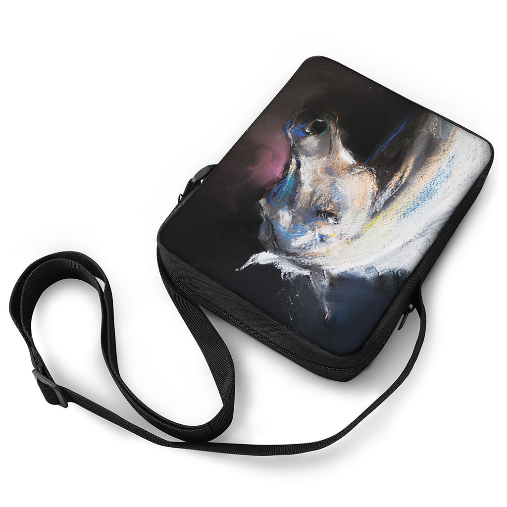 White Horse Portrait Print Rectangular Crossbody Bag