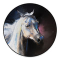 White Horse Portrait Print Round Floor Mat