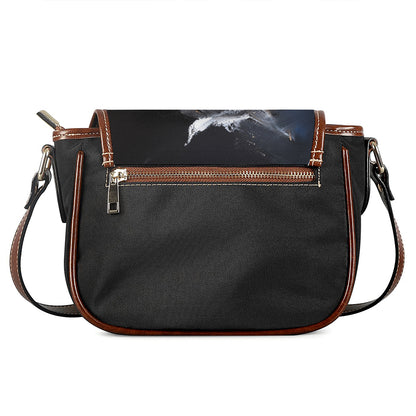 White Horse Portrait Print Saddle Bag