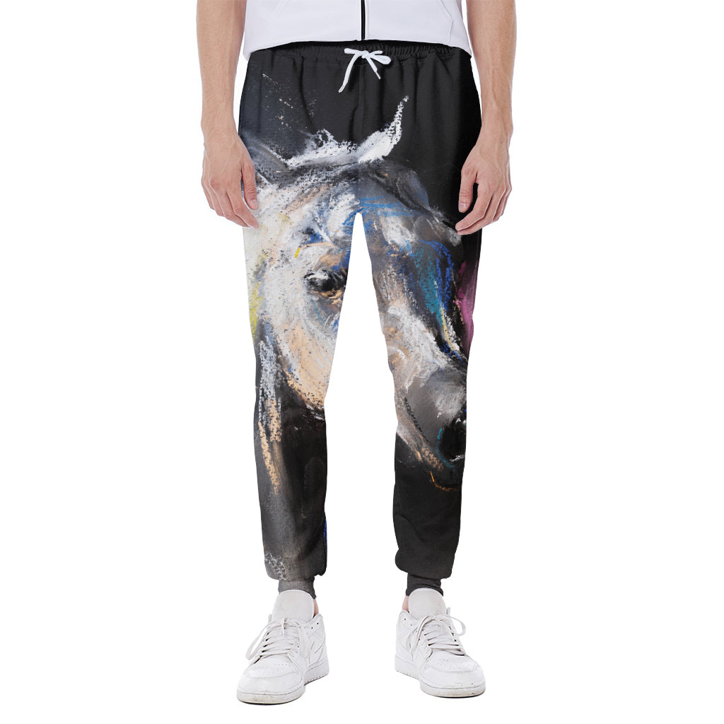 White Horse Portrait Print Scuba Joggers