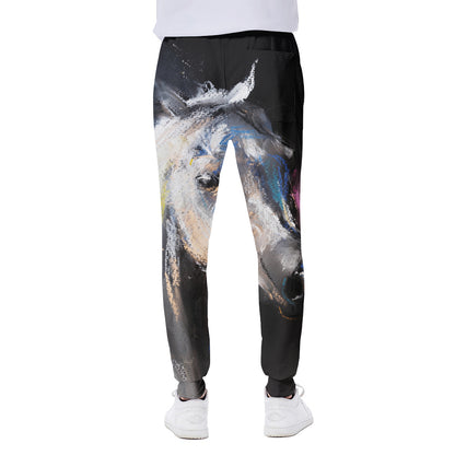 White Horse Portrait Print Scuba Joggers