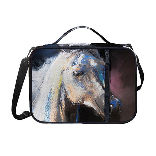White Horse Portrait Print Shoulder Strap Bible Bag