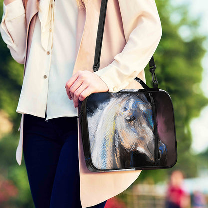 White Horse Portrait Print Shoulder Strap Bible Bag