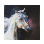 White Horse Portrait Print Silk Bandana