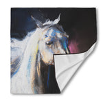 White Horse Portrait Print Silk Bandana