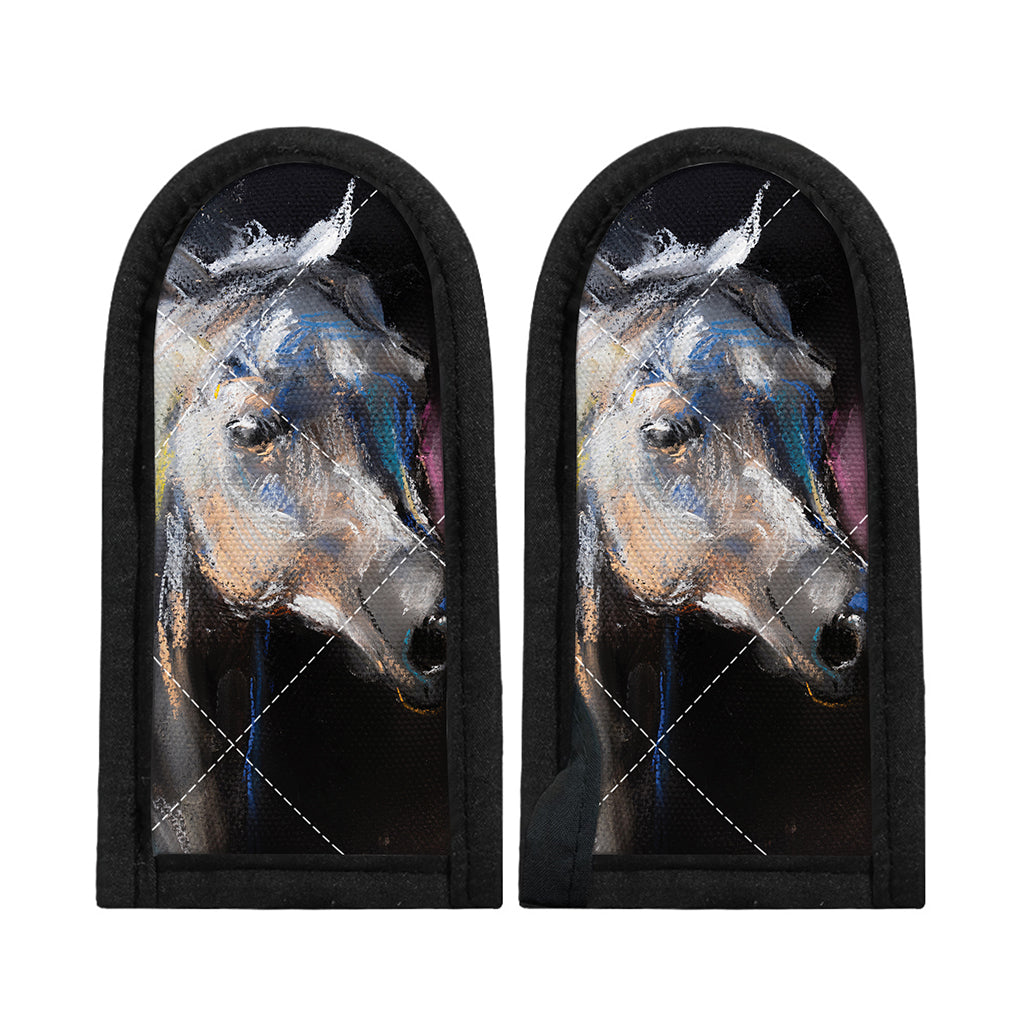 White Horse Portrait Print Skillet Handle Cover