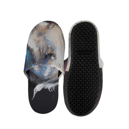White Horse Portrait Print Slippers