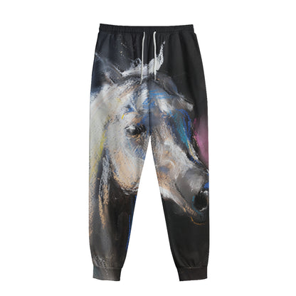 White Horse Portrait Print Sweatpants
