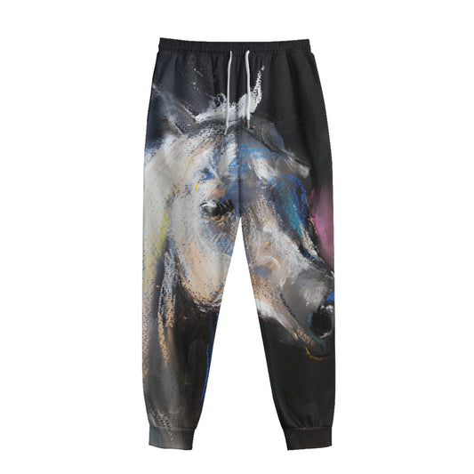 White Horse Portrait Print Sweatpants