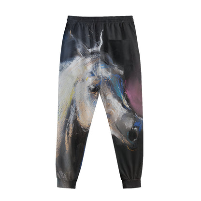 White Horse Portrait Print Sweatpants