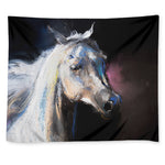 White Horse Portrait Print Tapestry