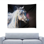 White Horse Portrait Print Tapestry