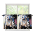 White Horse Portrait Print Tier Curtains