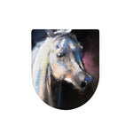 White Horse Portrait Print Toilet Lid Cover